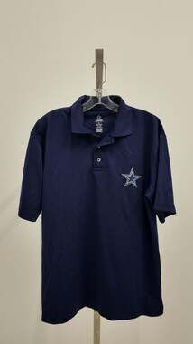 Dallas Cowboys Polo Shirt - Navy Blue - Men's Medium - Authentic Apparel NFL Sta